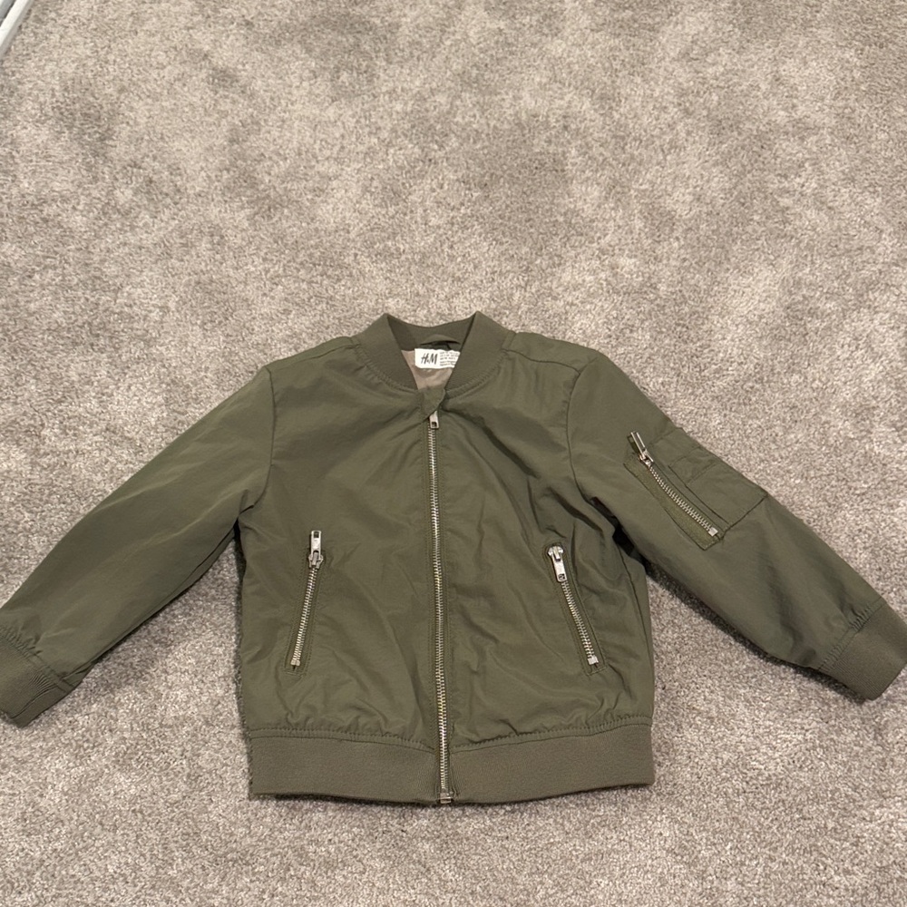 H&M Kids Khaki Green Zip-Up Jacket